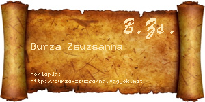 Burza Zsuzsanna névjegykártya